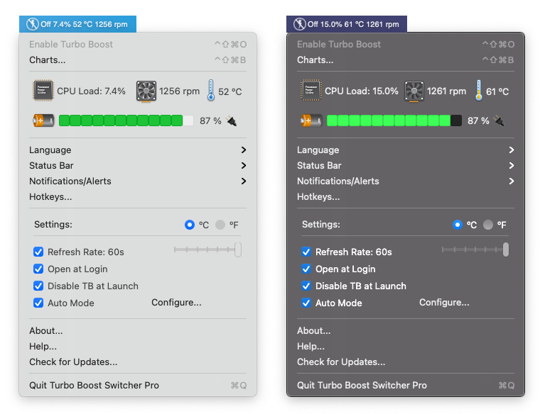 Turbo Boost Switcher for OS X –